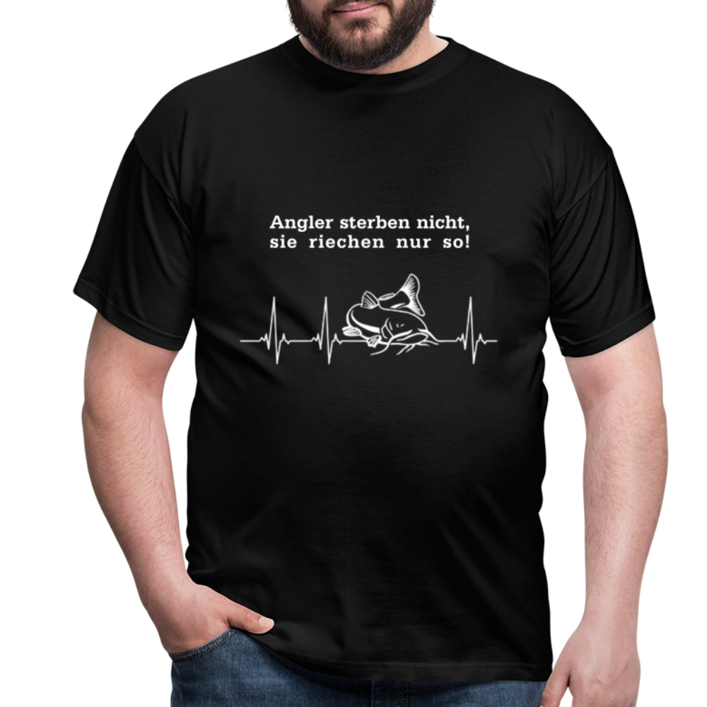 Angler sterben nicht T-Shirt - Schwarz