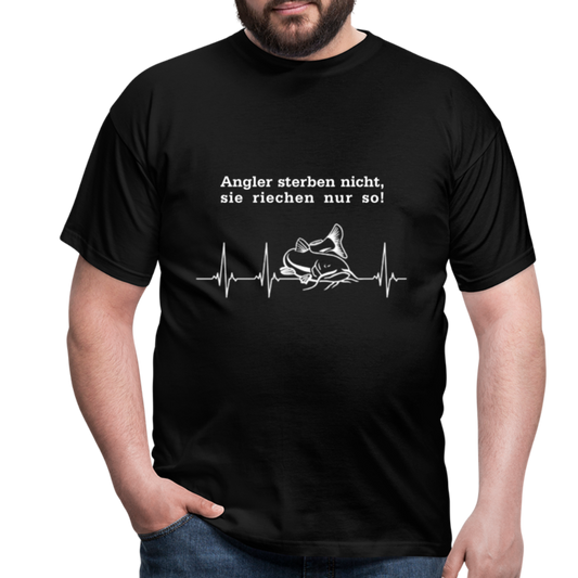 Angler sterben nicht T-Shirt - Schwarz