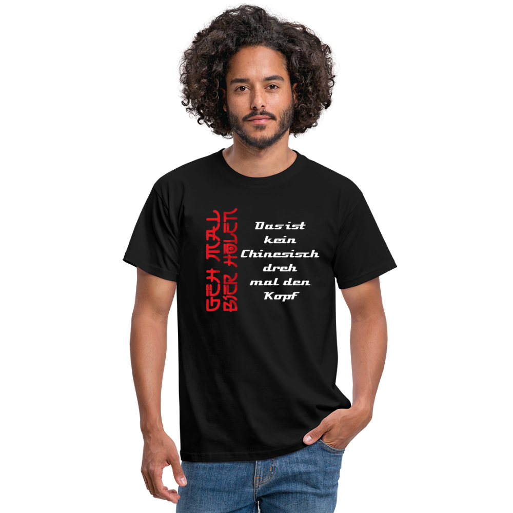 Geh mal Bier holenT-Shirt - Schwarz