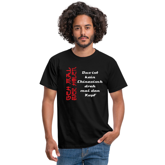 Geh mal Bier holenT-Shirt - Schwarz