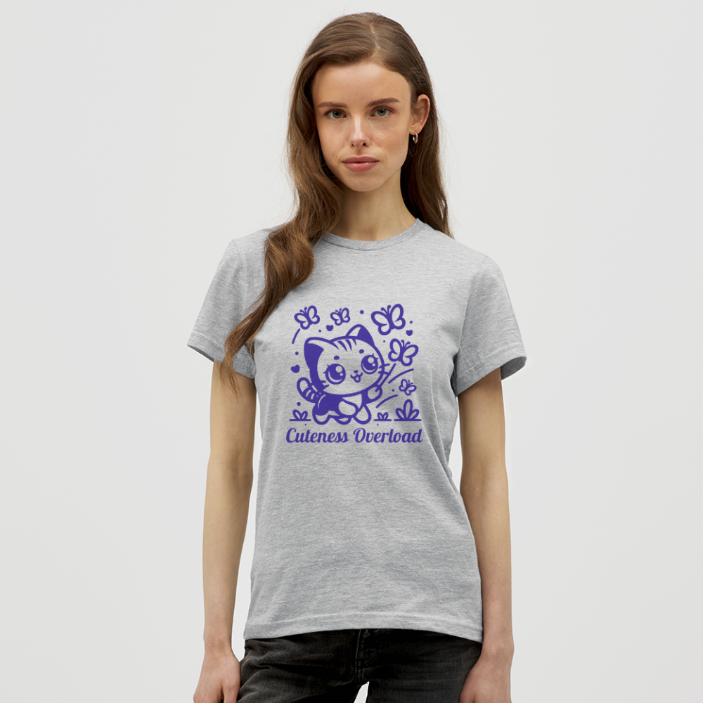 Liebe Katze T-Shirt - Grau meliert