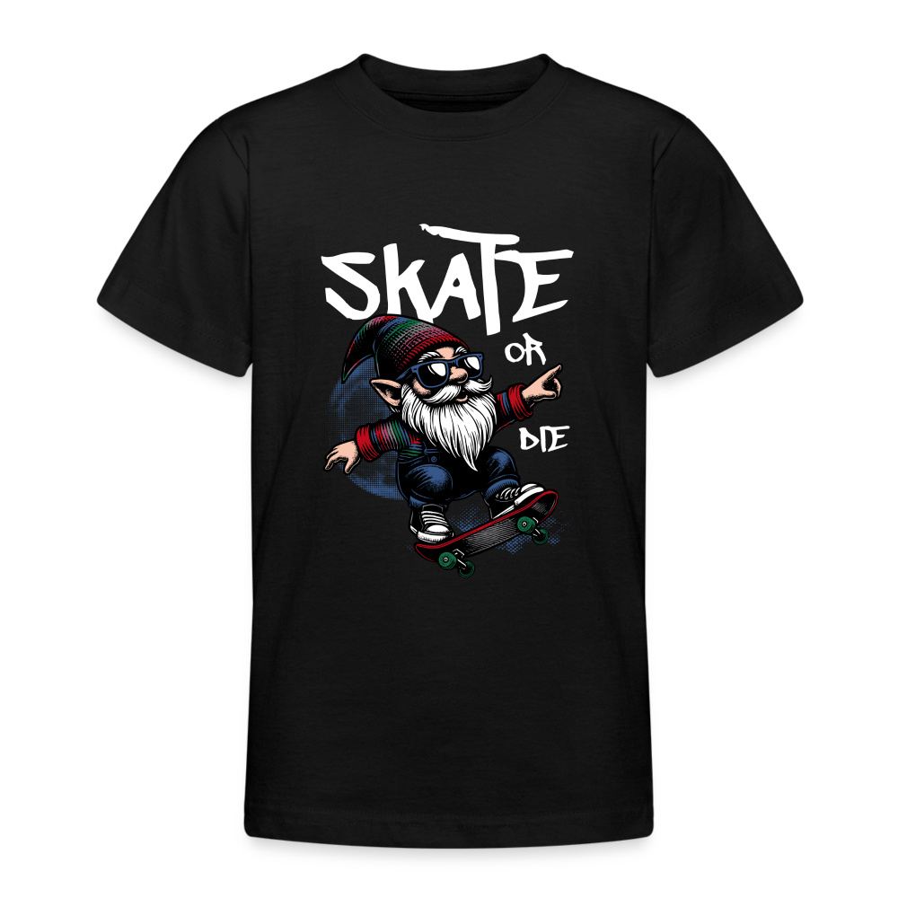 Skater Zwerg Teenager T-Shirt - Schwarz