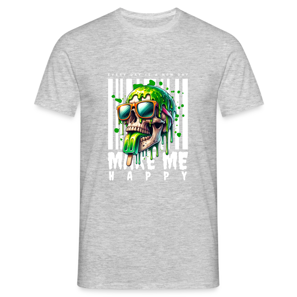 Make me Happy T-Shirt - Grau meliert