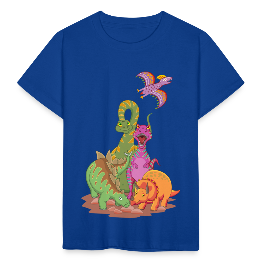 Kinder T-Shirt Dinos - Royalblau