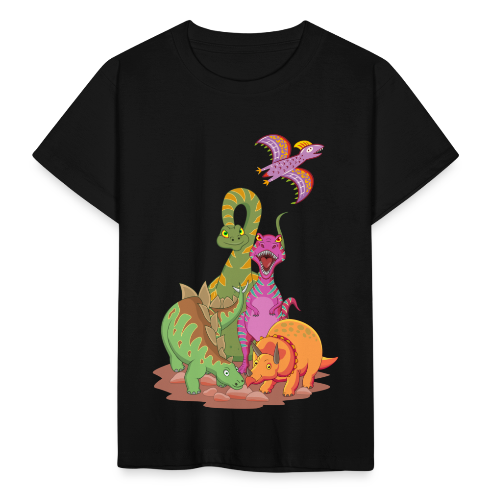 Kinder T-Shirt Dinos - Schwarz