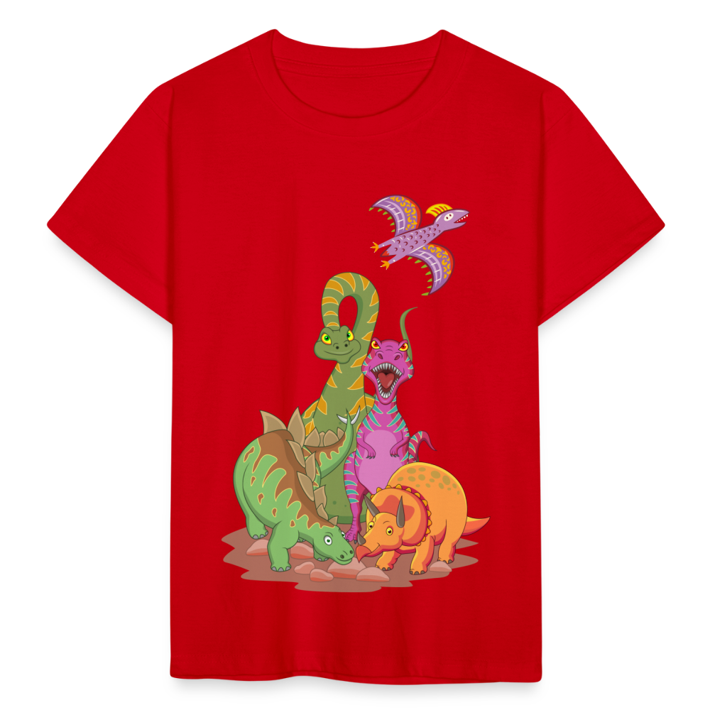 Kinder T-Shirt Dinos - Rot