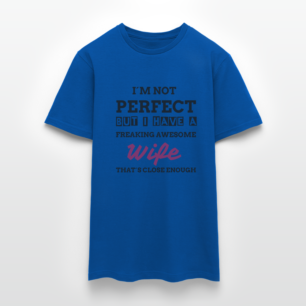 Männer T-Shirt not Perfect mit Klitzerdruck - Royalblau