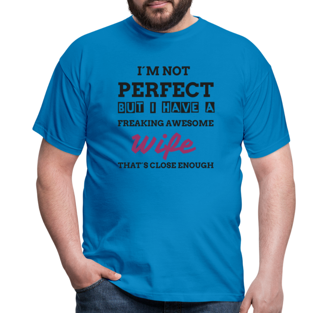 Männer T-Shirt not Perfect mit Klitzerdruck - Royalblau