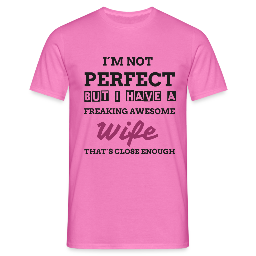 Männer T-Shirt not Perfect mit Klitzerdruck - Pink