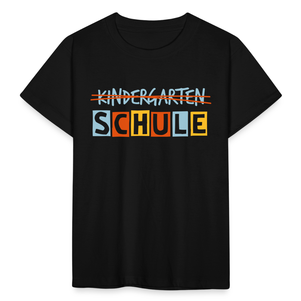 Kinder T-Shirt Schule - Schwarz