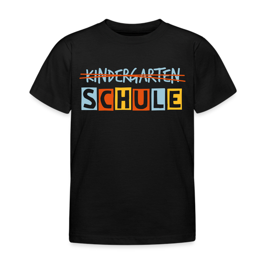 Kinder T-Shirt Schule - Schwarz