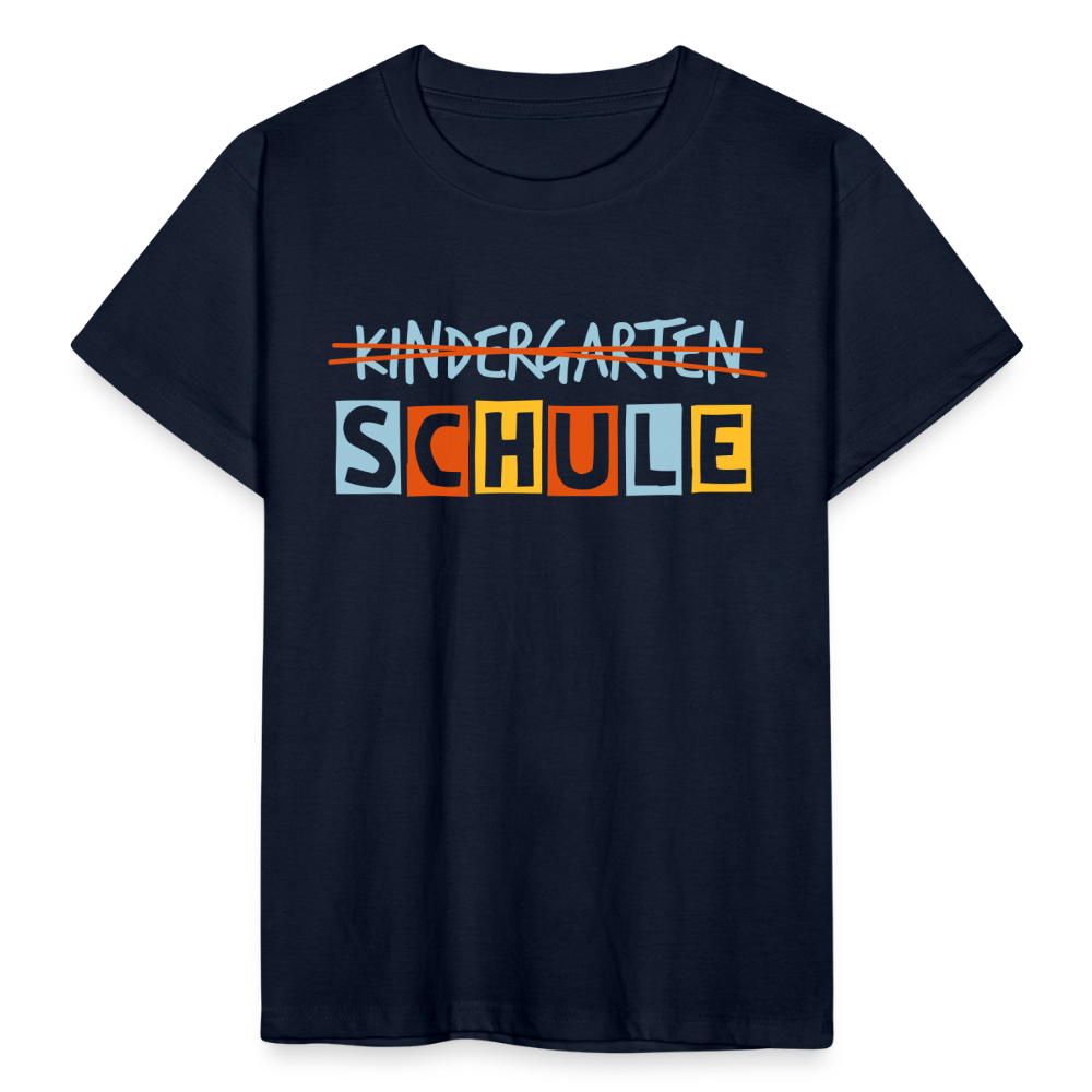 Kinder T-Shirt Schule - Navy