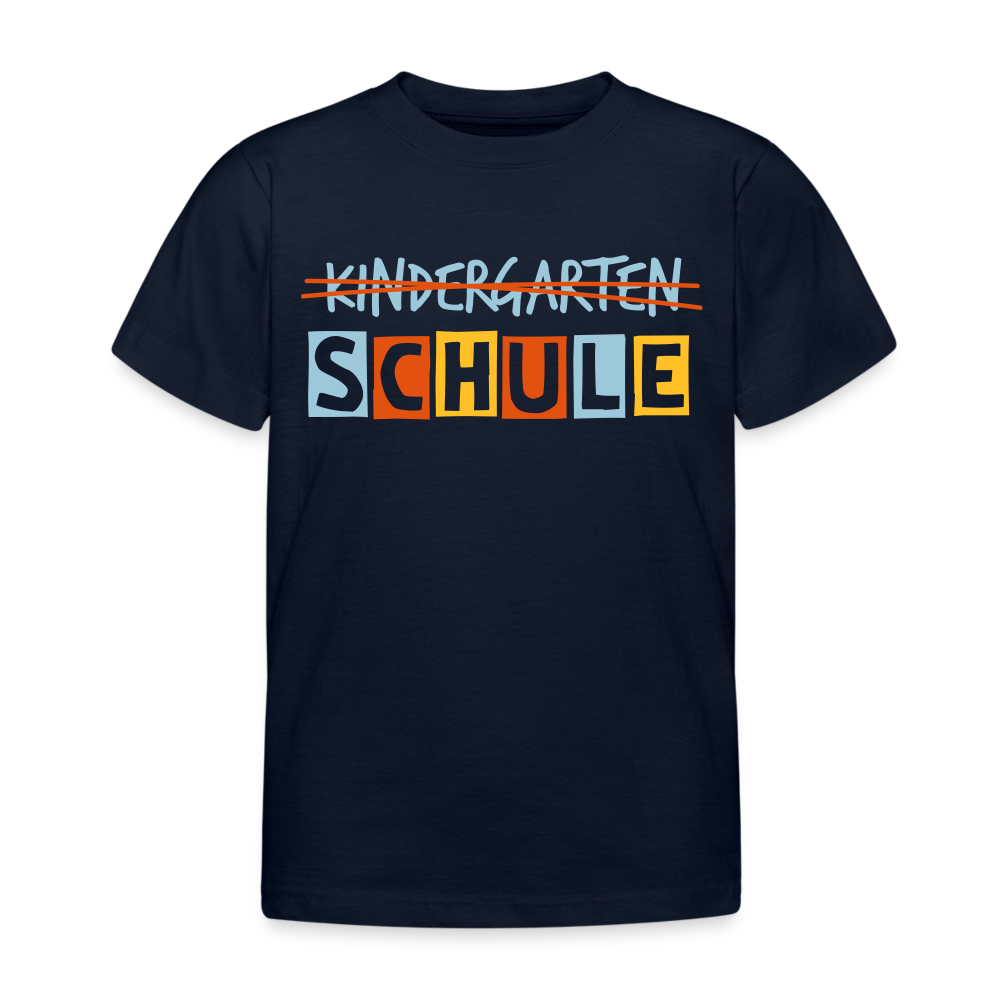 Kinder T-Shirt Schule - Navy